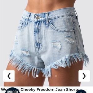 Born primitive cheeky denim shorts